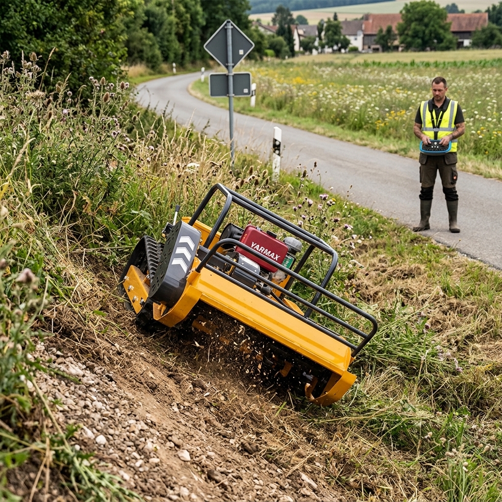 Remote Control Lawn Mower for Roadside Vegetation Management