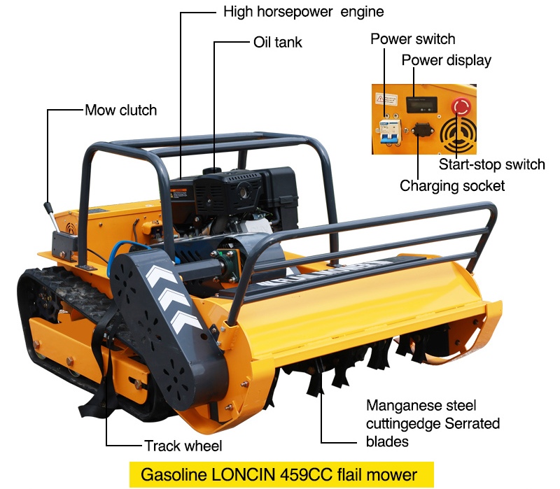 AWY-1000S Remote Control Flail Mower Slope Brush Cutter CE Certified detail image 1